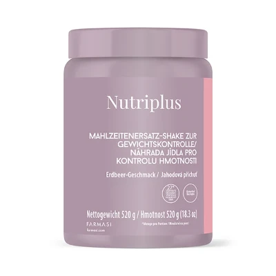 image of Nutriplus Posiłek zastępczy- szejk o smaku truskawkowym 520g