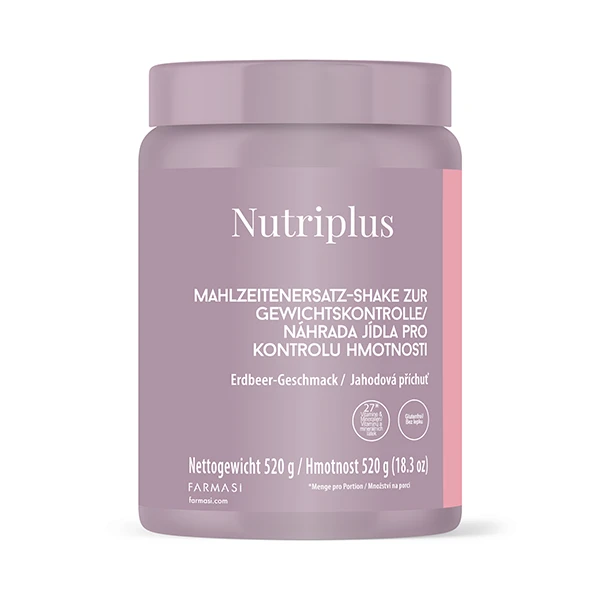 image of Nutriplus Posiłek zastępczy- szejk o smaku truskawkowym 520g