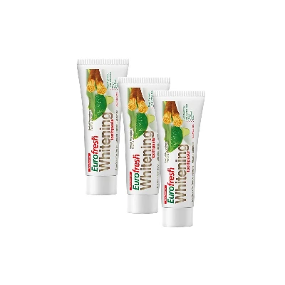 image of 3x Eurofresh Wybielająca pasta do zębów z miswakiem 112g