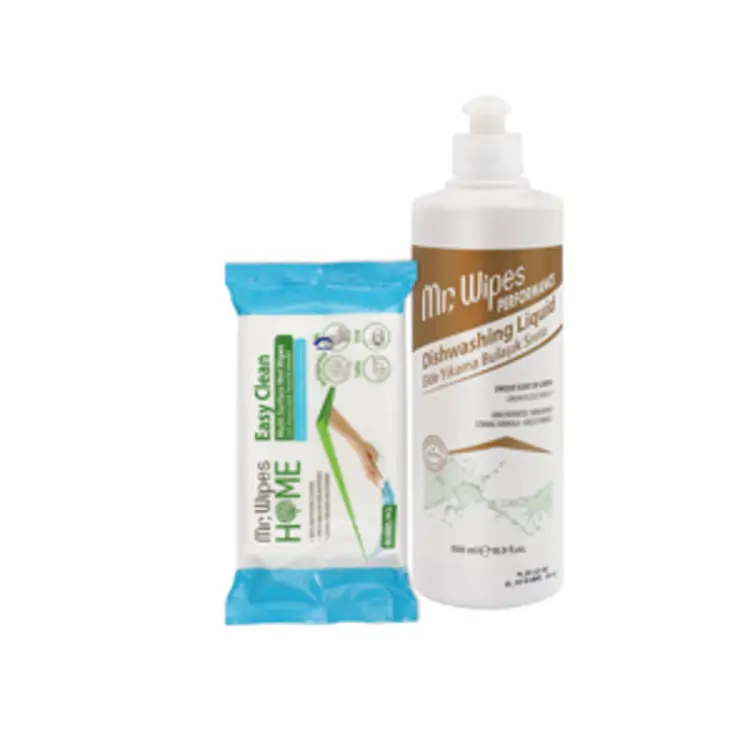image of Mr. Wipes Płyn do mycia naczyń 500 ml + Mr. Wipes Chusteczki czyszczące , morskie 40 szt